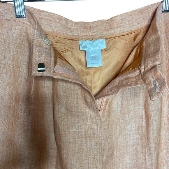 Austin Reed vintage linen lined high waist, pleated wide leg cuffed trouser SZ-4 - Picture 8 of 10